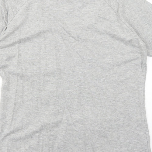 SH Italia Womens Grey Cotton Basic T-Shirt Size M Round Neck