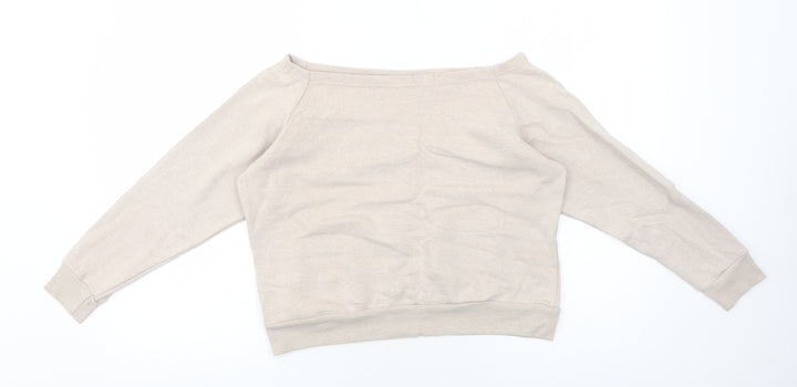 South Beach Womens Beige Cotton Pullover Sweatshirt Size 10 Pullover