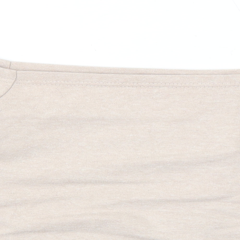 South Beach Womens Beige Cotton Pullover Sweatshirt Size 10 Pullover