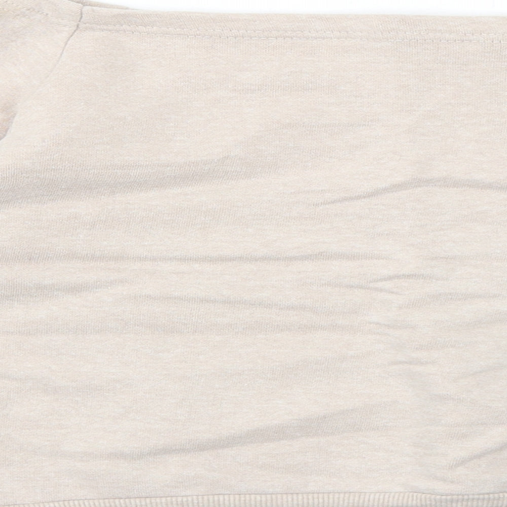 South Beach Womens Beige Cotton Pullover Sweatshirt Size 10 Pullover