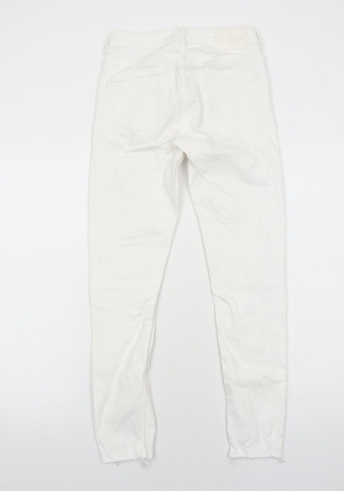 Zara Womens White Cotton Skinny Jeans Size 4 Regular Zip