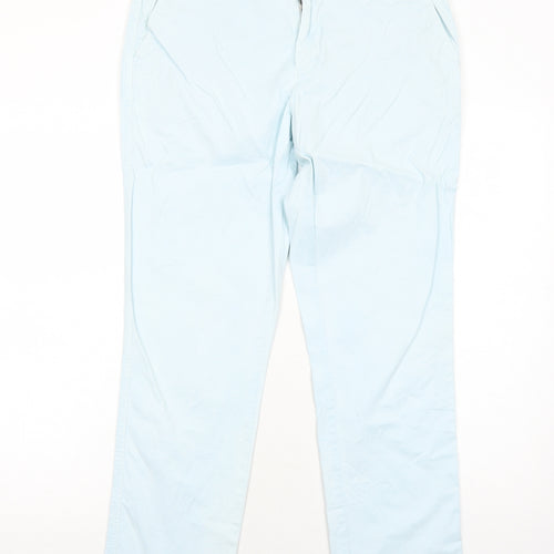 Gap Womens Blue Cotton Trousers Size 10 Regular Zip