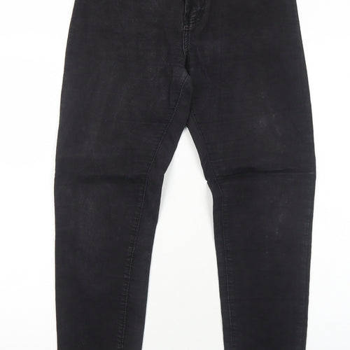 Texmart Womens Black Cotton Jegging Jeans Size 14 Regular Zip