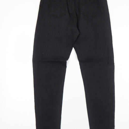 Texmart Womens Black Cotton Jegging Jeans Size 14 Regular Zip