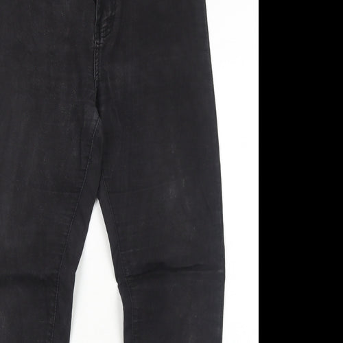 Texmart Womens Black Cotton Jegging Jeans Size 14 Regular Zip