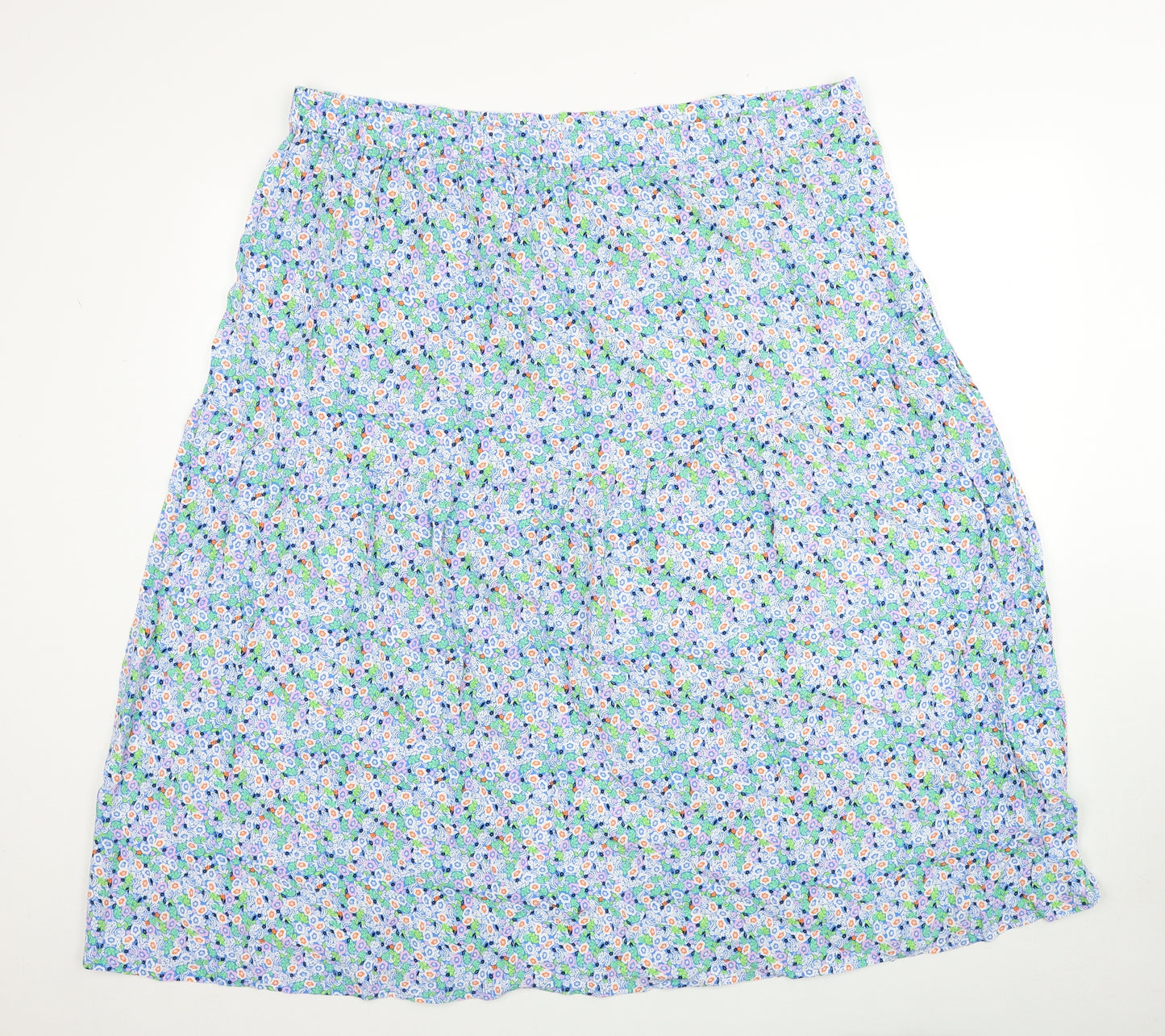 Marks and Spencer Womens Multicoloured Floral Viscose Swing Skirt Size 24