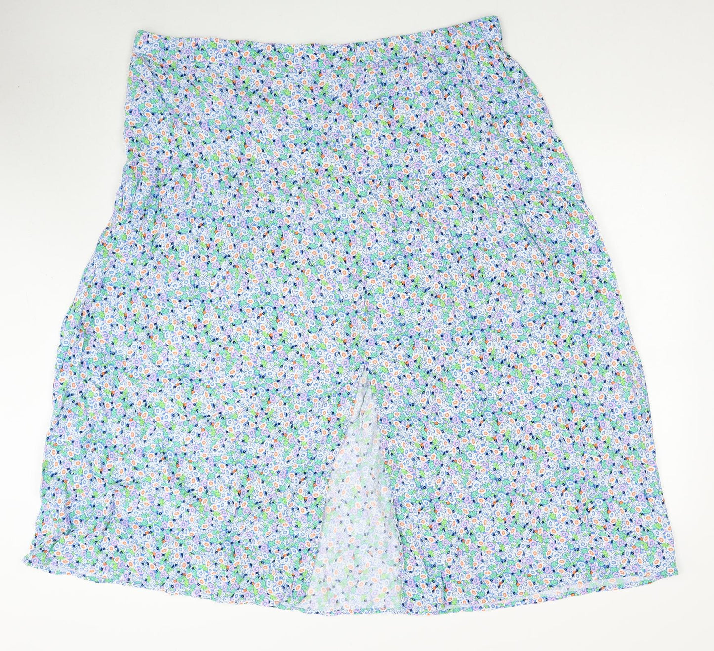 Marks and Spencer Womens Multicoloured Floral Viscose Swing Skirt Size 24