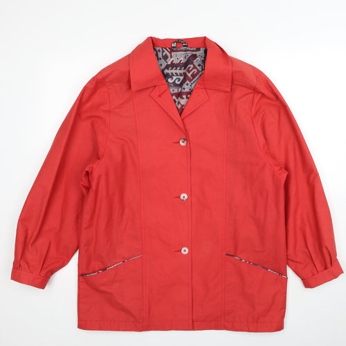 Preworn Womens Red Jacket Size 14 Button