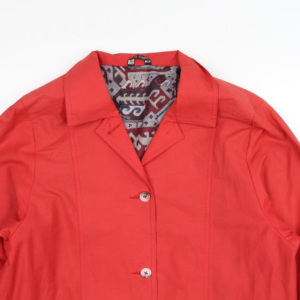 Preworn Womens Red Jacket Size 14 Button
