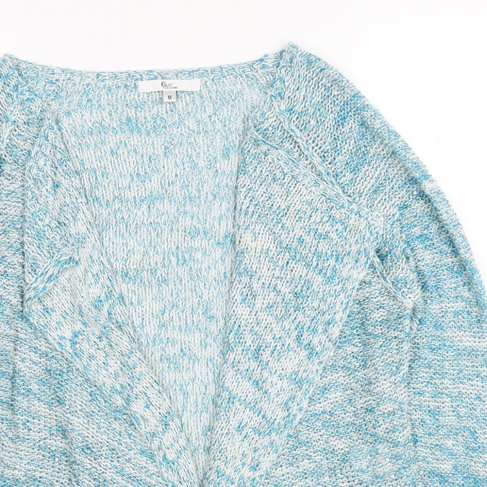 Klass Womens Blue V-Neck Acrylic Cardigan Jumper Size M