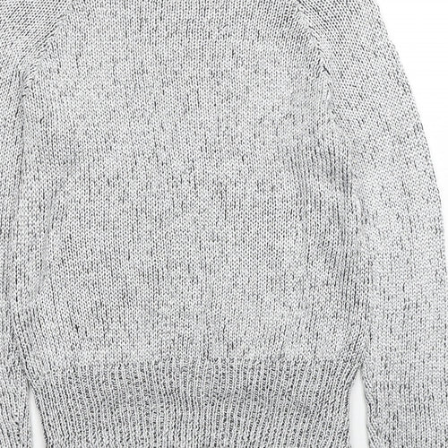 H&M Womens Silver Scoop Neck Polyester Pullover Jumper Size XS