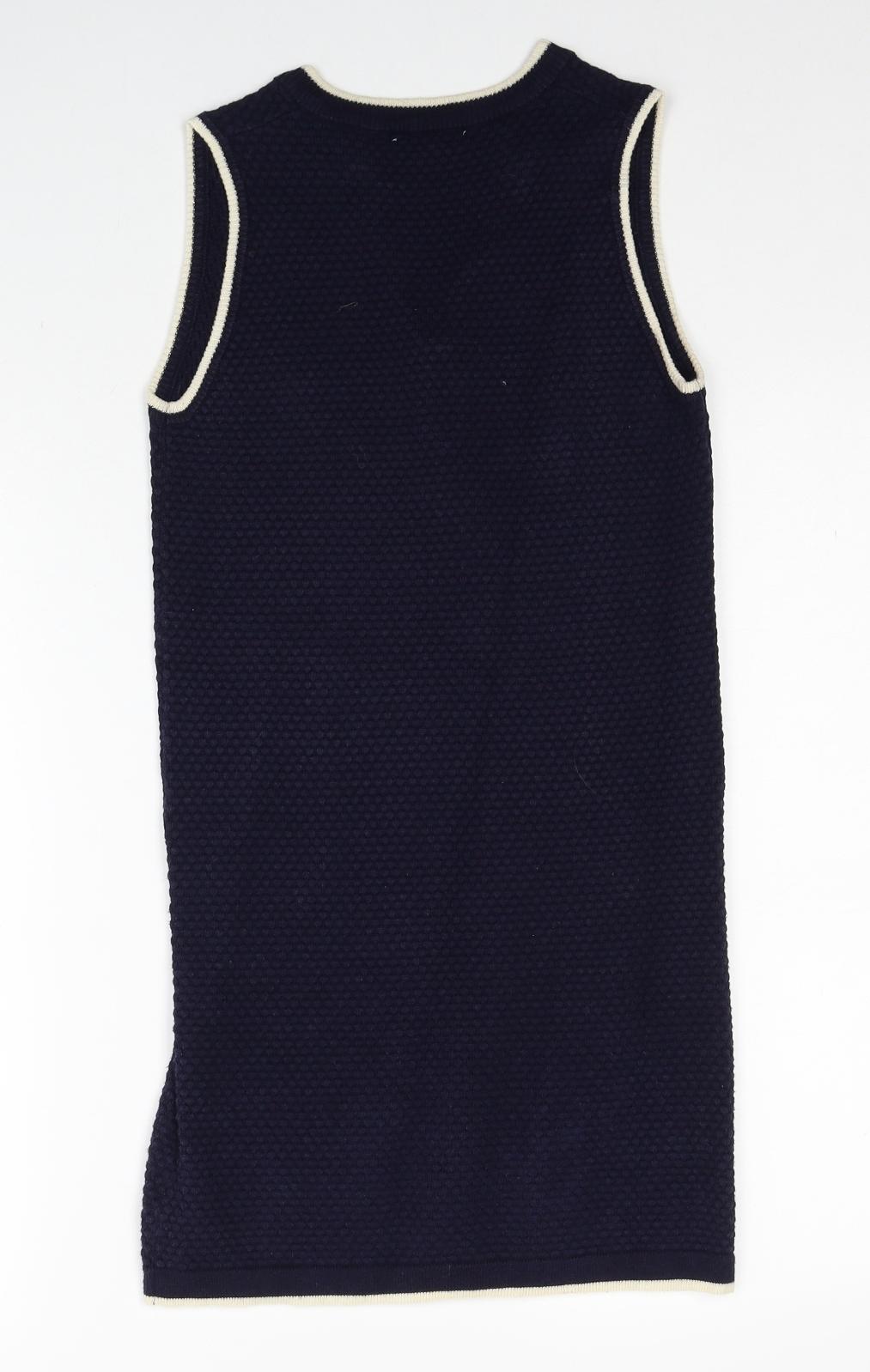 FOREVER 21 Womens Blue Polyester A-Line Size S Round Neck Pullover