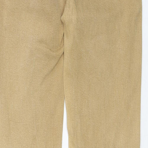 X-Max Womens Beige Cotton Straight Jeans Size S Regular Zip