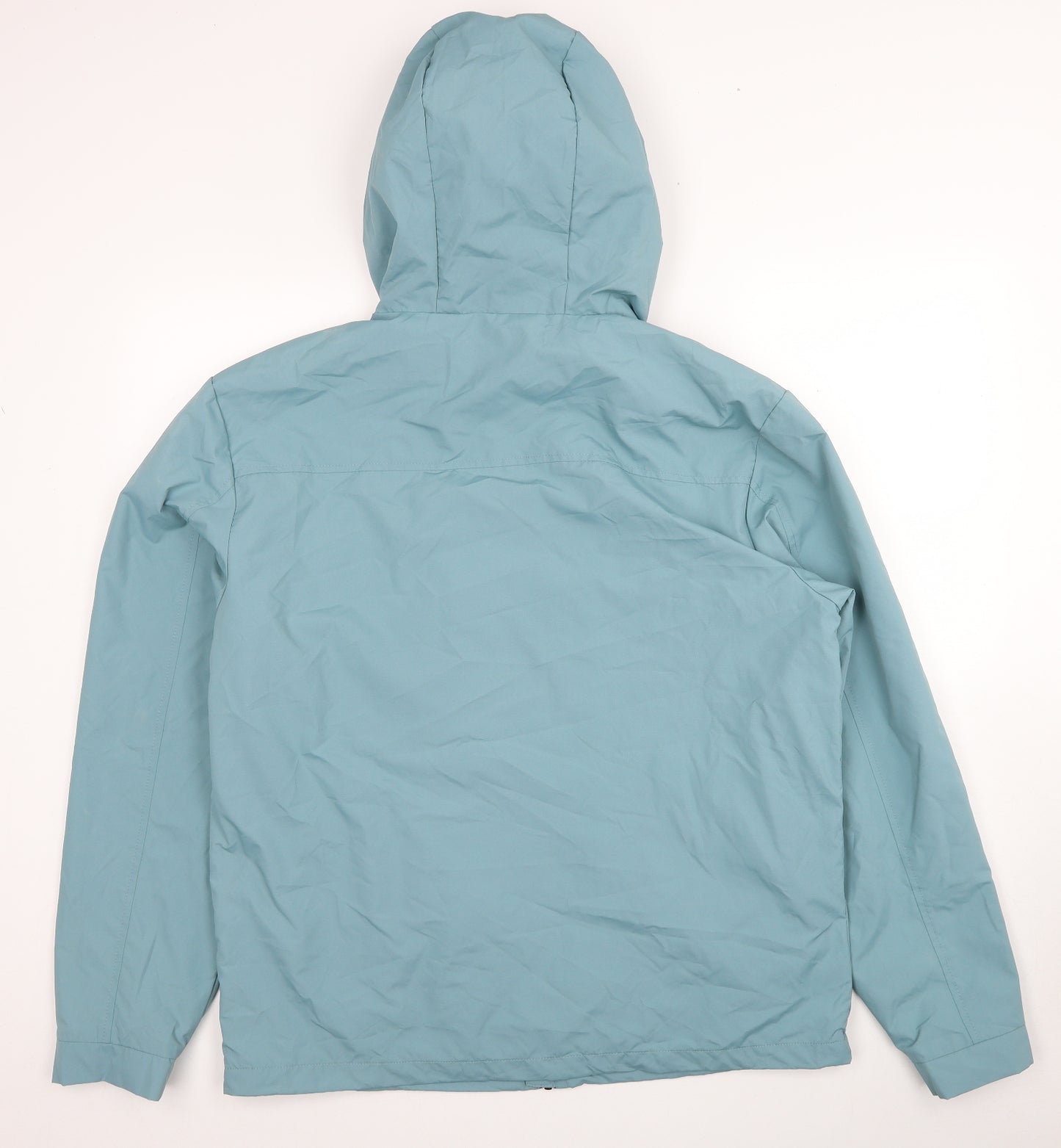 George Mens Blue Rain Coat Coat Size L Zip