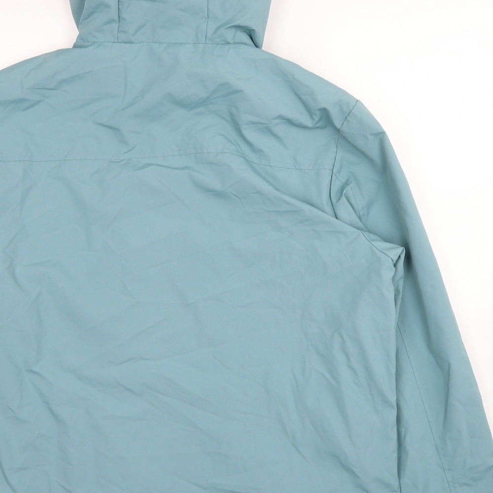 George Mens Blue Rain Coat Coat Size L Zip