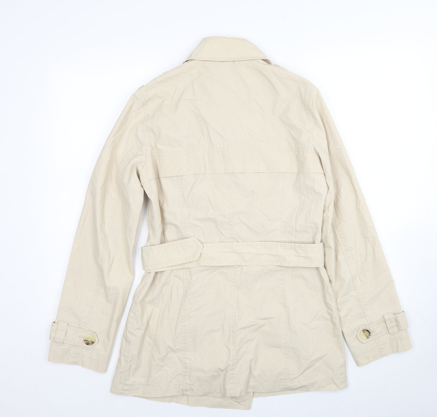 NEXT Womens Beige Trench Coat Coat Size 8 Zip