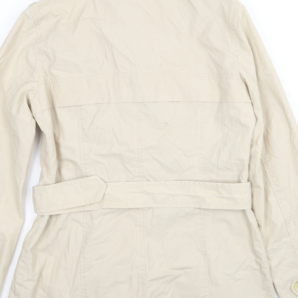NEXT Womens Beige Trench Coat Coat Size 8 Zip