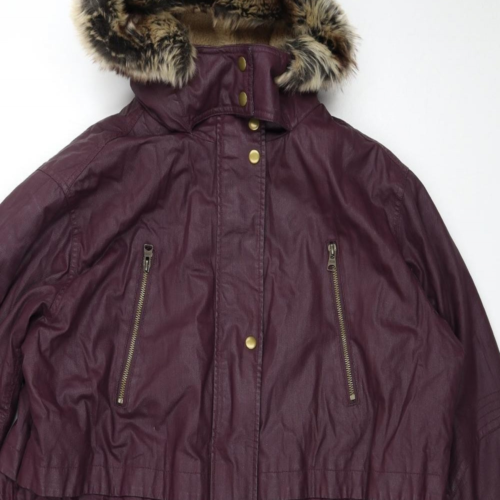 Indigo Womens Red Parka Coat Size 22 Zip