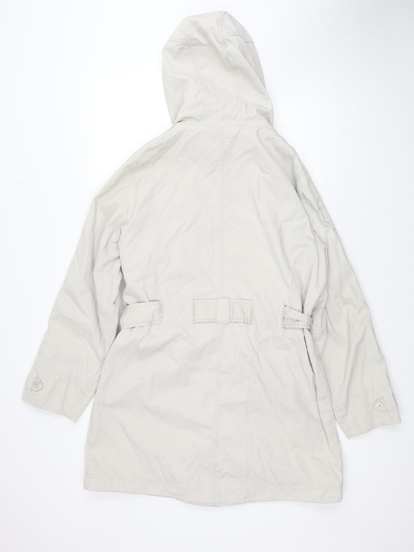 NEXT Womens Beige Overcoat Coat Size 16 Zip