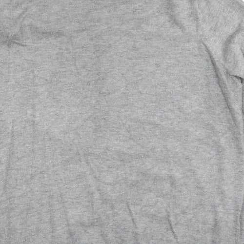 Mango Womens Grey Scoop Neck Viscose Cardigan Jumper Size L