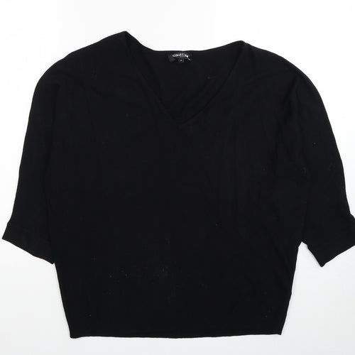 Debenhams Womens Black V-Neck Viscose Pullover Jumper Size M