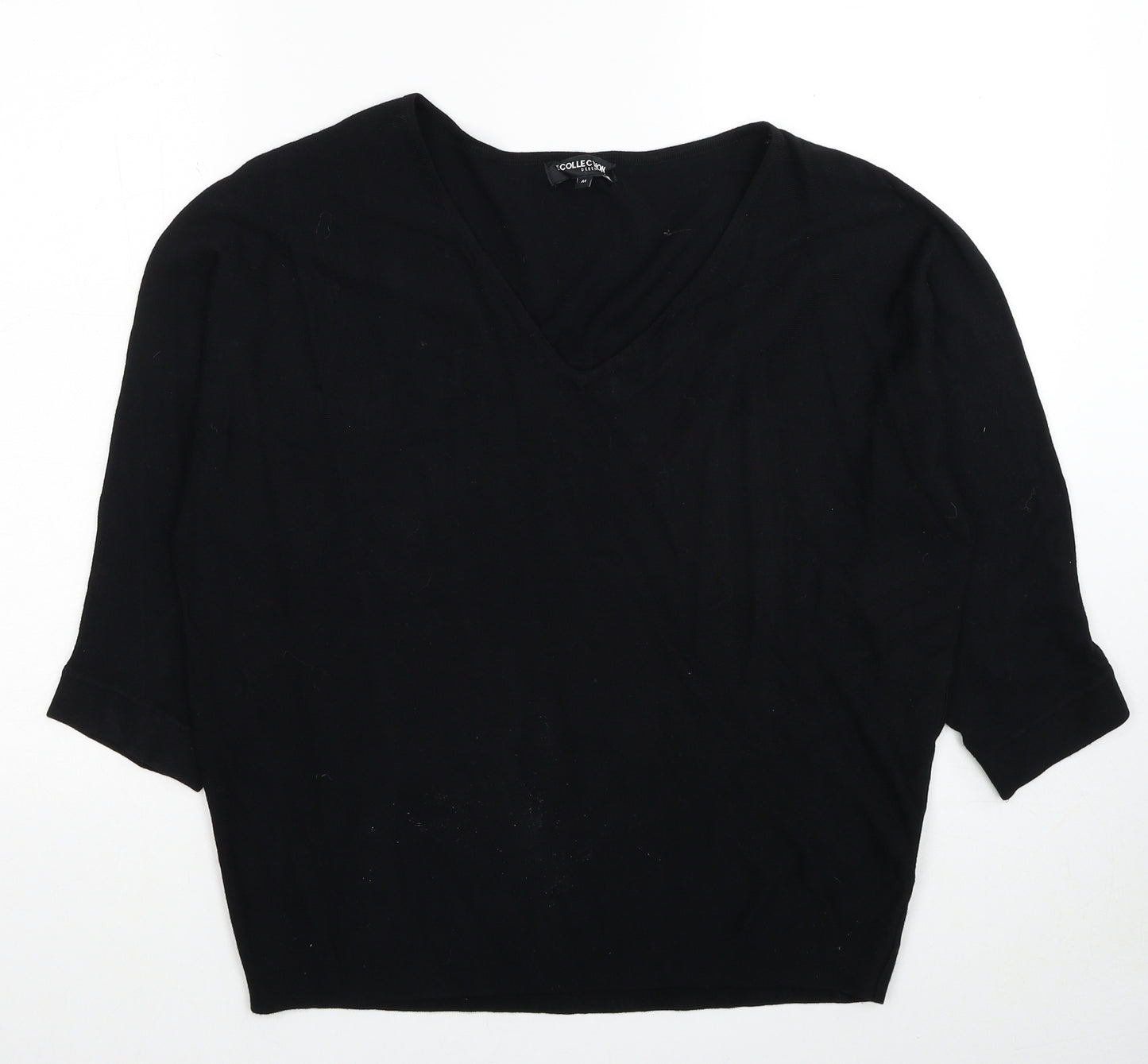 Debenhams Womens Black V-Neck Viscose Pullover Jumper Size M
