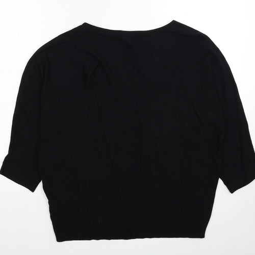 Debenhams Womens Black V-Neck Viscose Pullover Jumper Size M