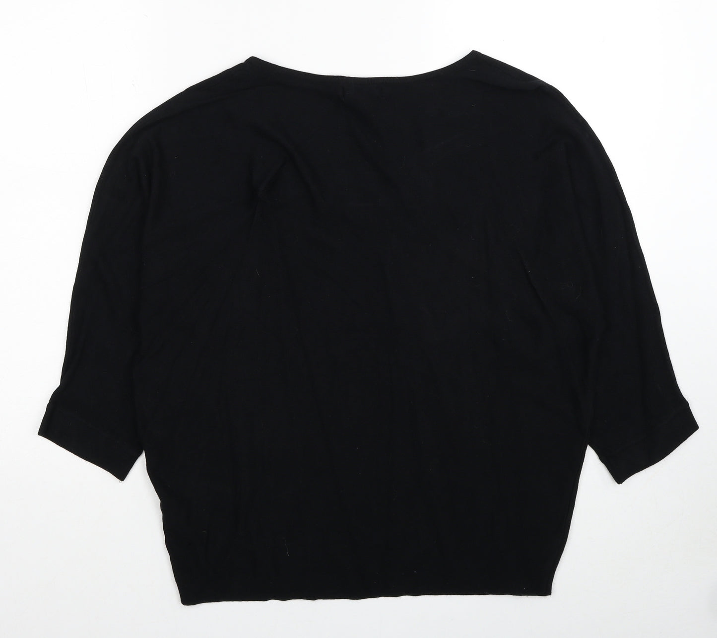 Debenhams Womens Black V-Neck Viscose Pullover Jumper Size M