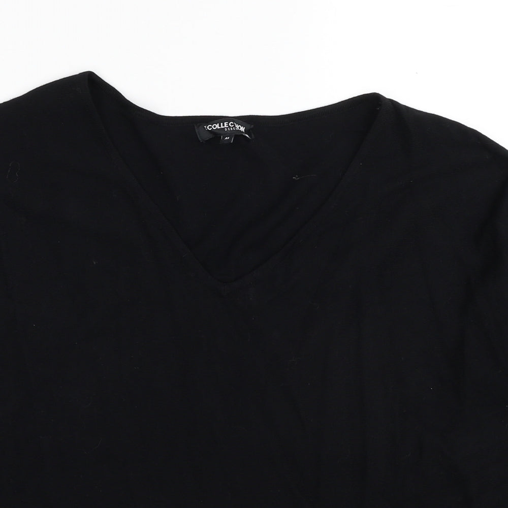 Debenhams Womens Black V-Neck Viscose Pullover Jumper Size M
