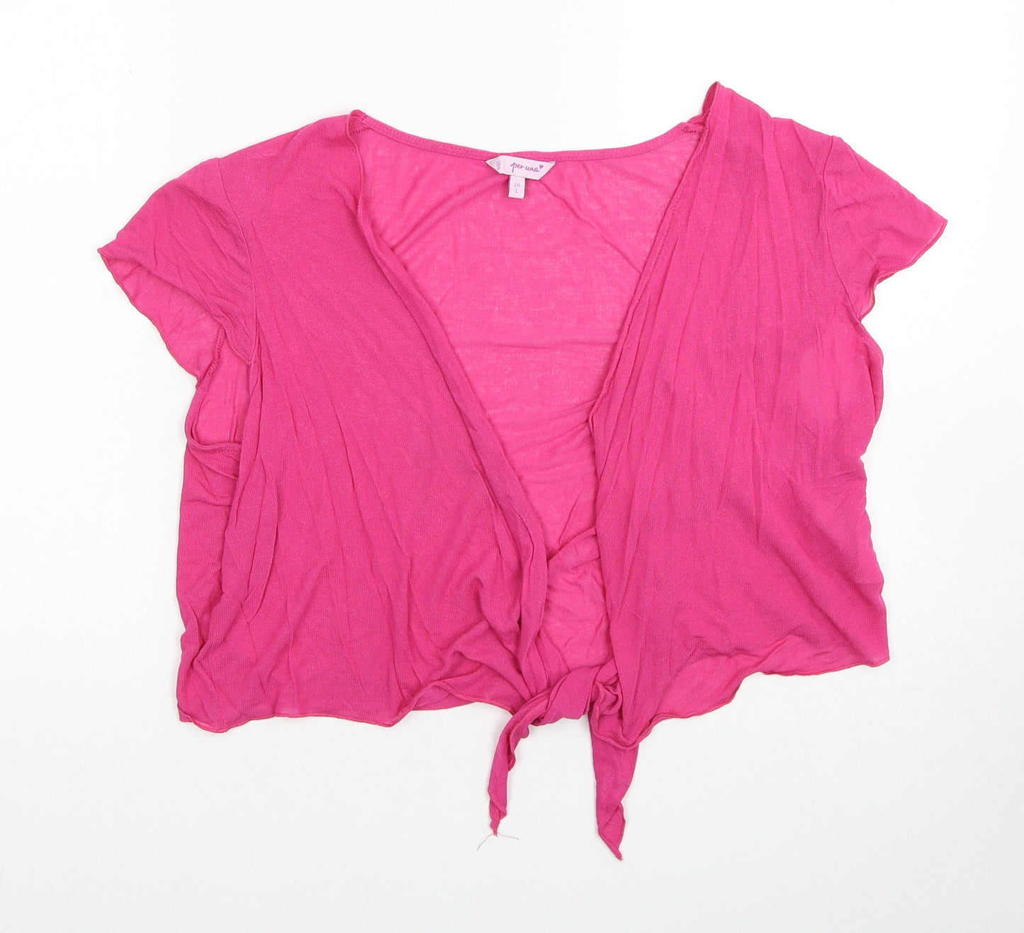 Per Una Womens Pink V-Neck Viscose Cardigan Jumper Size 20