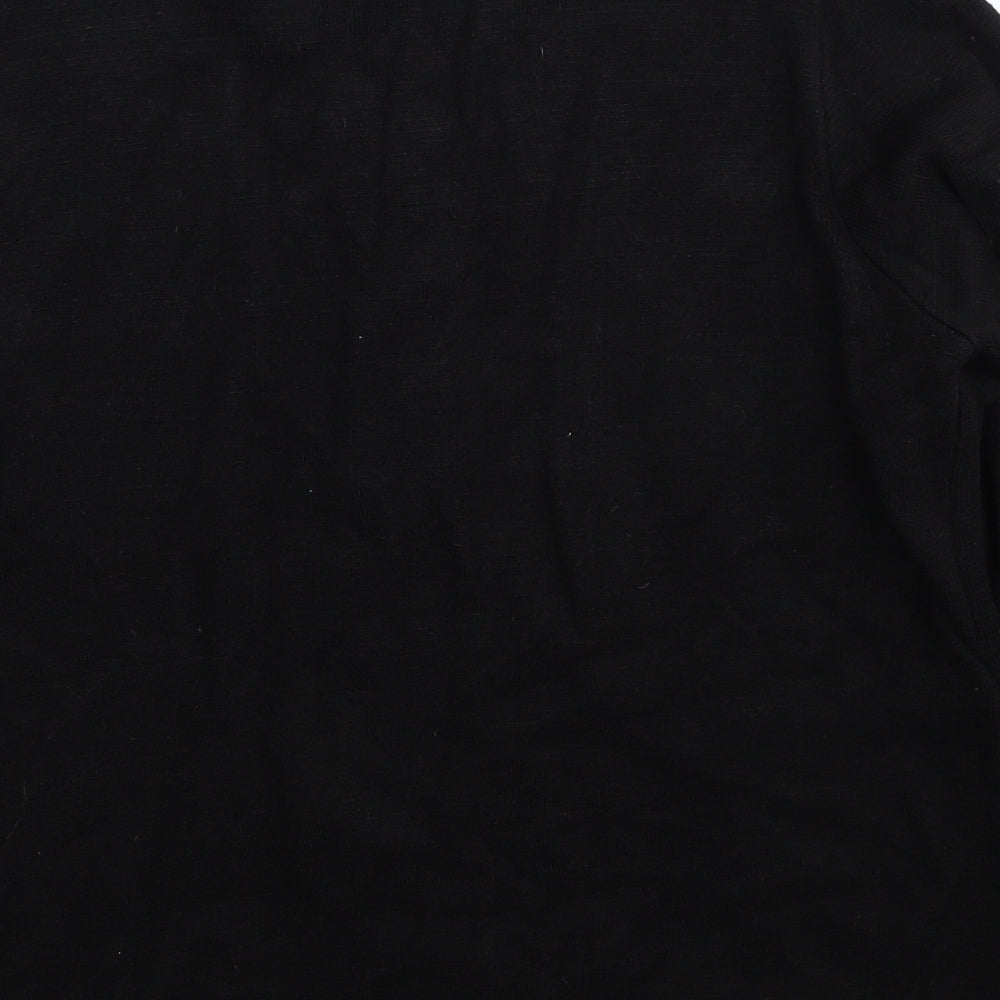 Bonmarché Womens Black Round Neck Acrylic Cardigan Jumper Size S