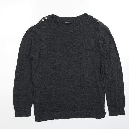 Atmosphere Womens Grey Round Neck Acrylic Pullover Jumper Size 14