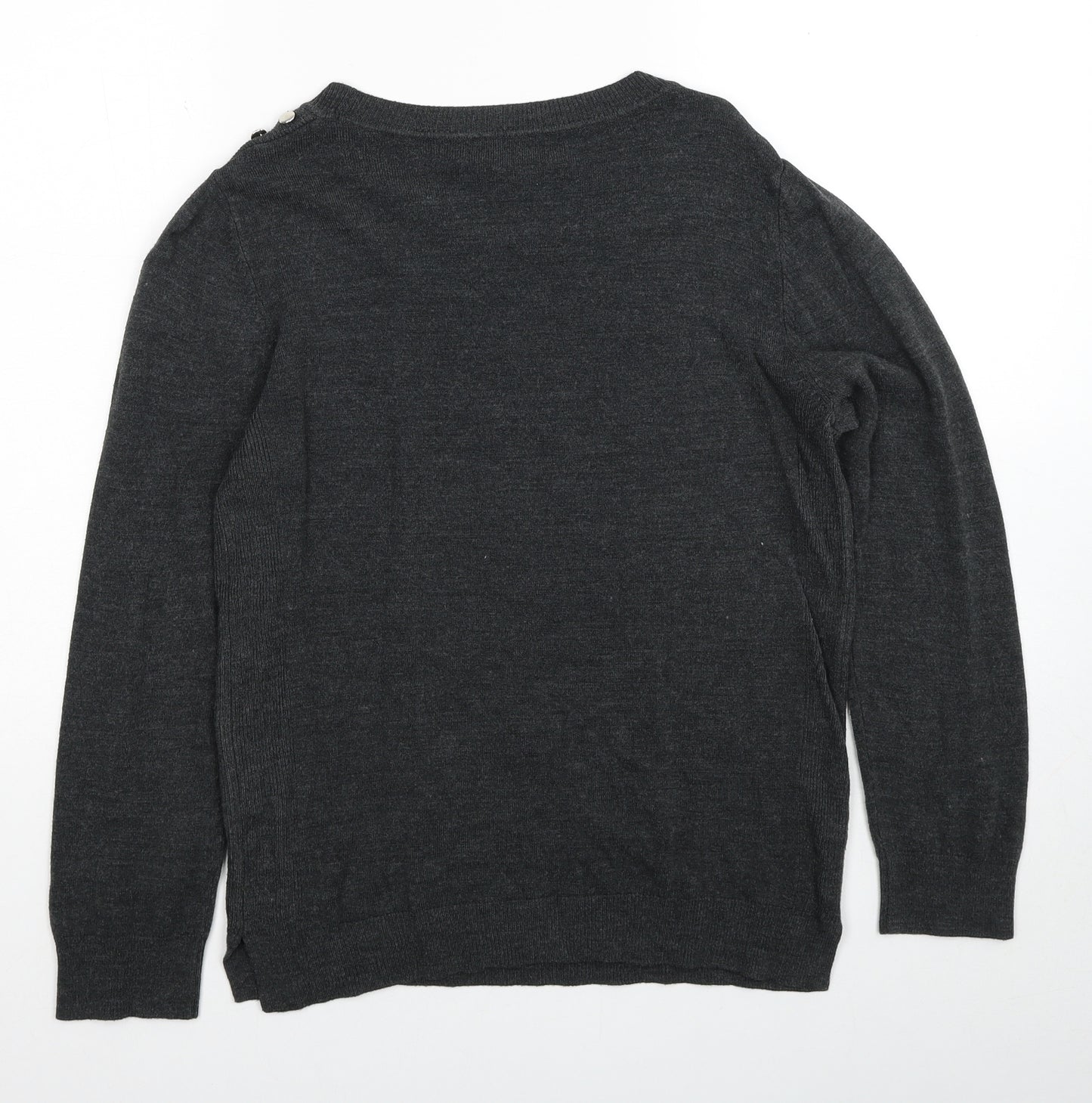 Atmosphere Womens Grey Round Neck Acrylic Pullover Jumper Size 14