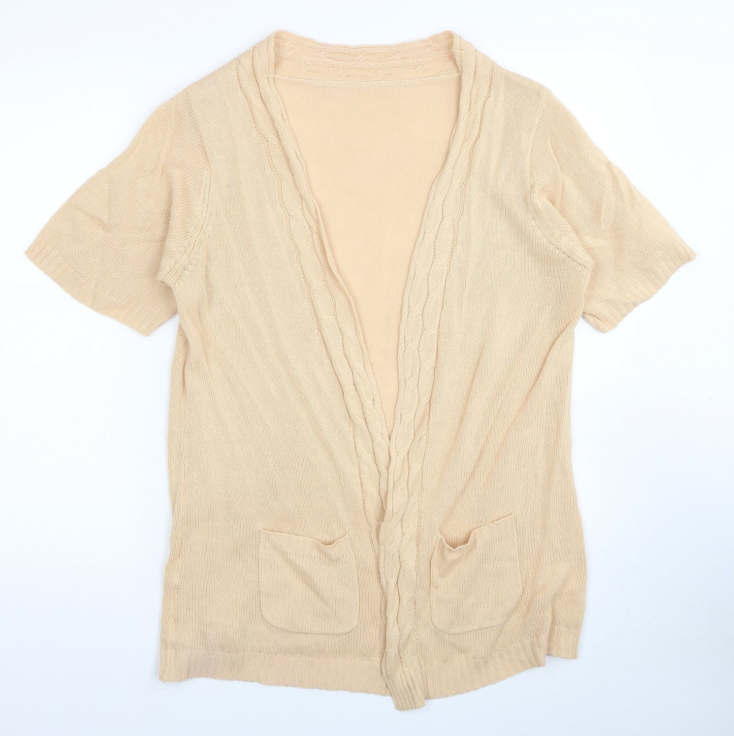 Preworn Womens Yellow V-Neck Acrylic Cardigan Jumper Size L