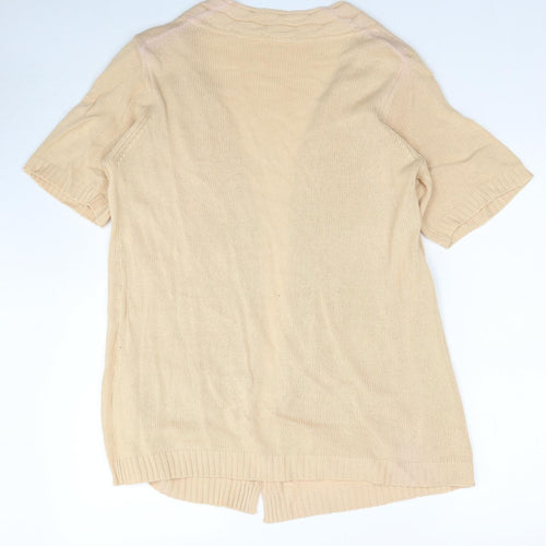 Preworn Womens Yellow V-Neck Acrylic Cardigan Jumper Size L