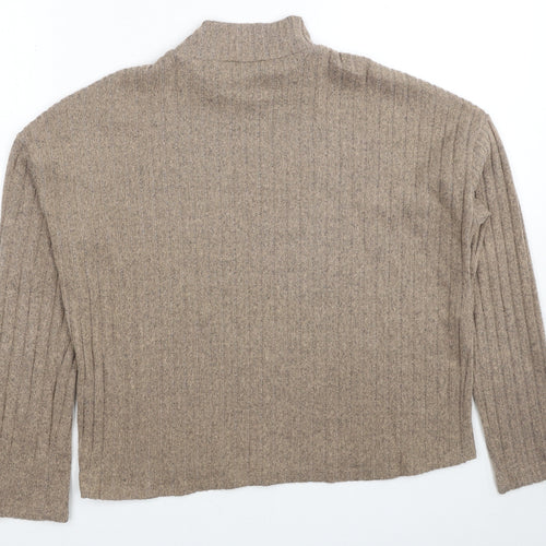 Primark Womens Brown High Neck Polyester Pullover Jumper Size 6 - Size 6-8