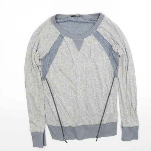 Marks and Spencer Womens Grey Scoop Neck Viscose Pullover Jumper Size 10