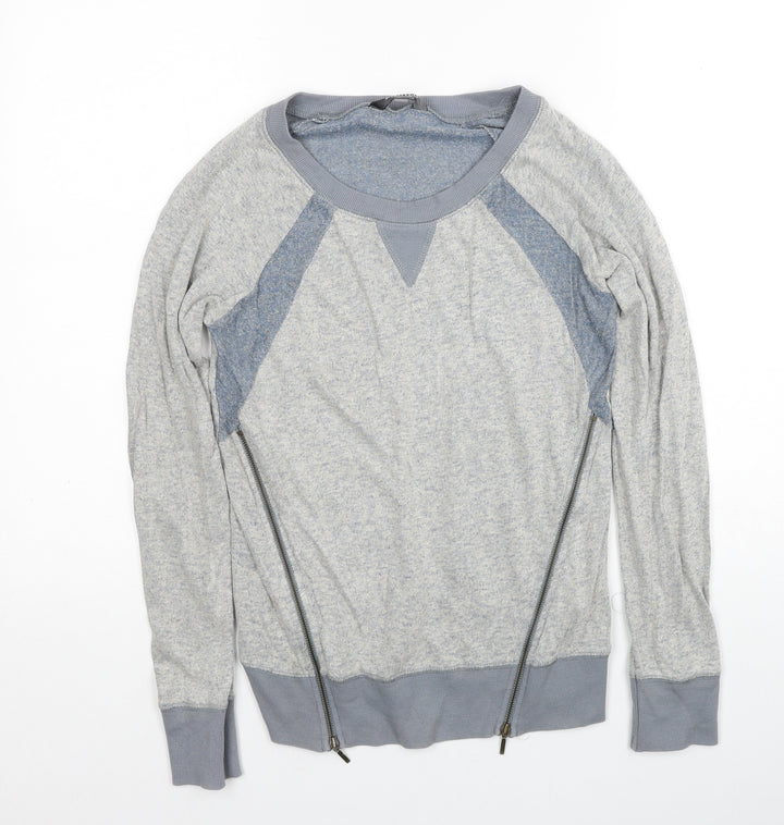 Marks and Spencer Womens Grey Scoop Neck Viscose Pullover Jumper Size 10
