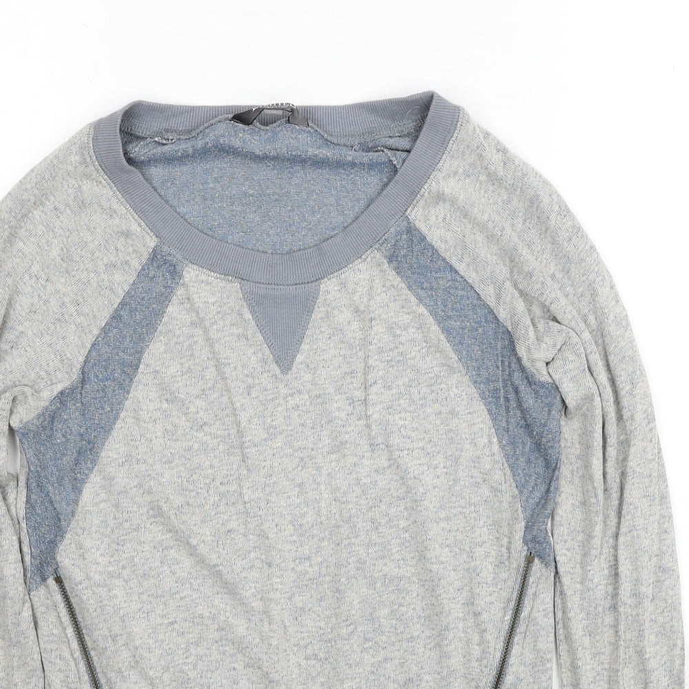 Marks and Spencer Womens Grey Scoop Neck Viscose Pullover Jumper Size 10
