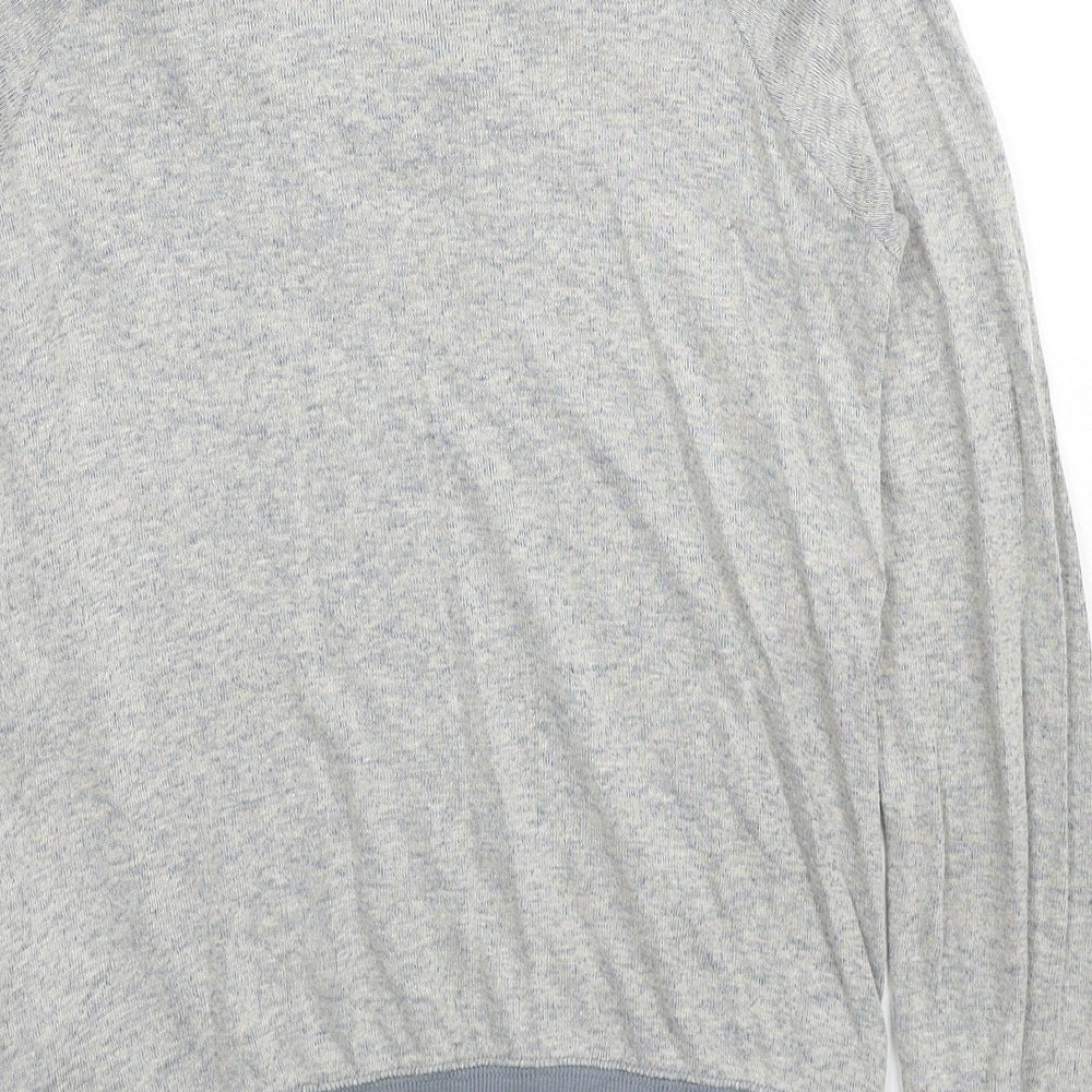 Marks and Spencer Womens Grey Scoop Neck Viscose Pullover Jumper Size 10