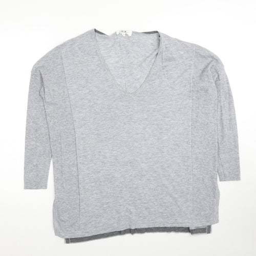 Debenhams Womens Grey V-Neck Polyester Pullover Jumper Size 10