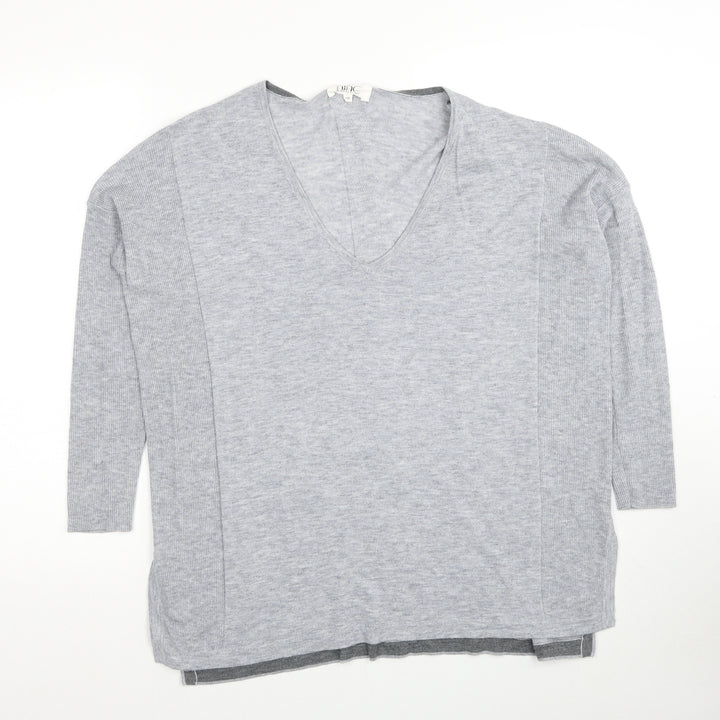 Debenhams Womens Grey V-Neck Polyester Pullover Jumper Size 10