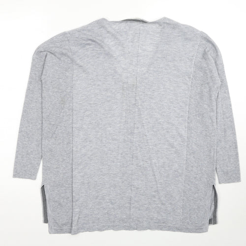 Debenhams Womens Grey V-Neck Polyester Pullover Jumper Size 10