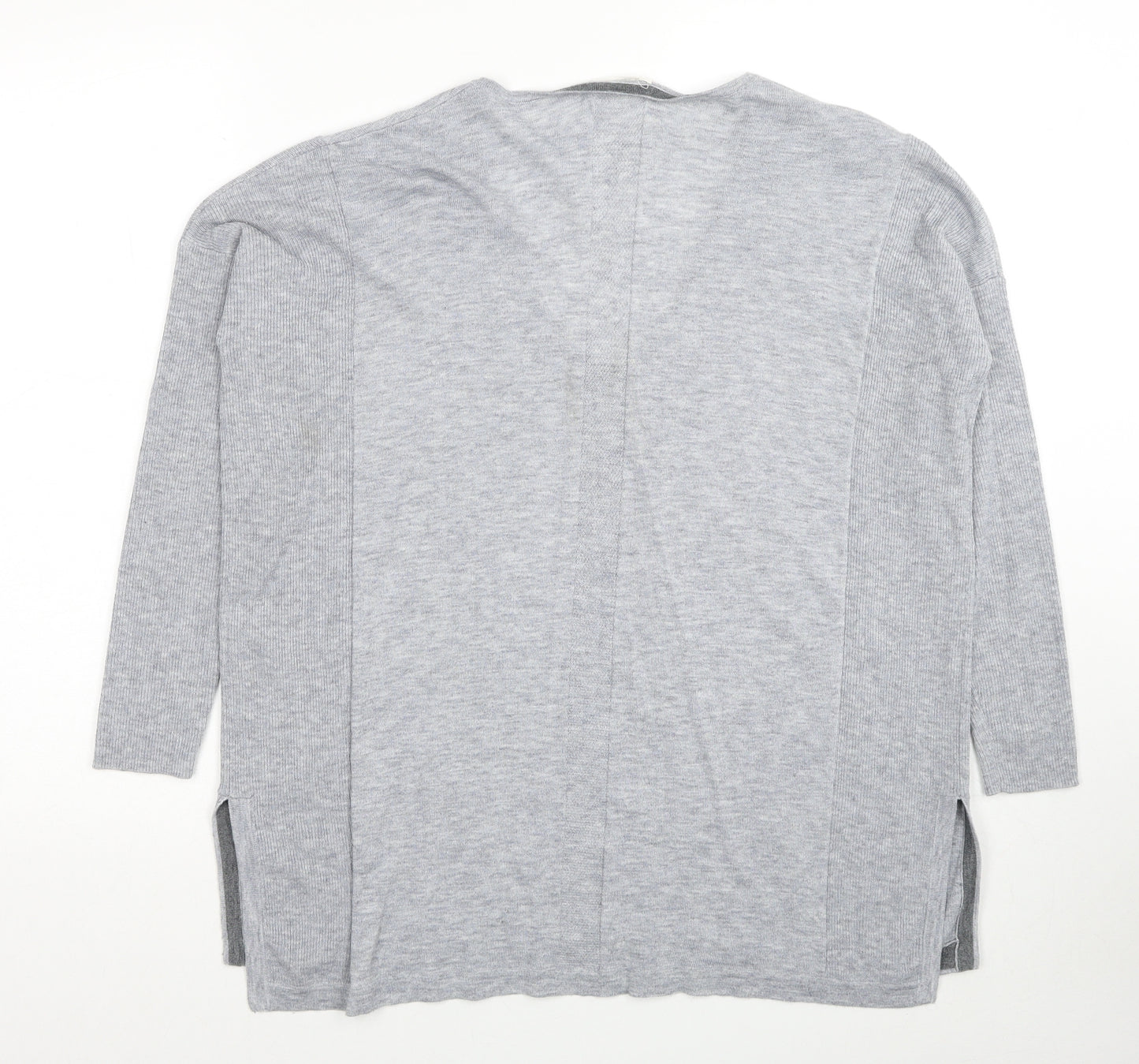 Debenhams Womens Grey V-Neck Polyester Pullover Jumper Size 10