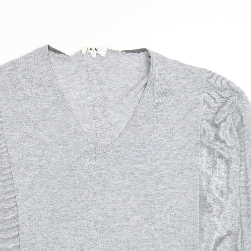 Debenhams Womens Grey V-Neck Polyester Pullover Jumper Size 10
