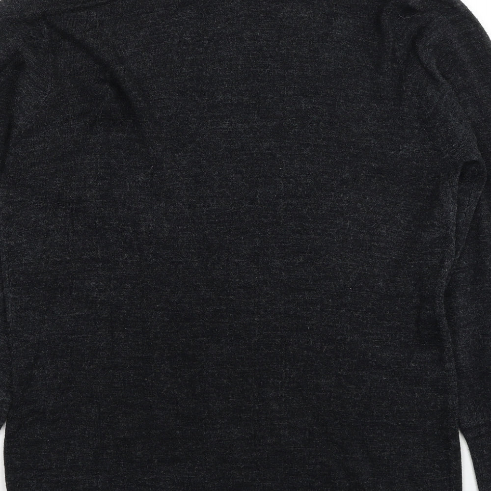 E-vie Womens Grey Scoop Neck Acrylic Pullover Jumper Size 18