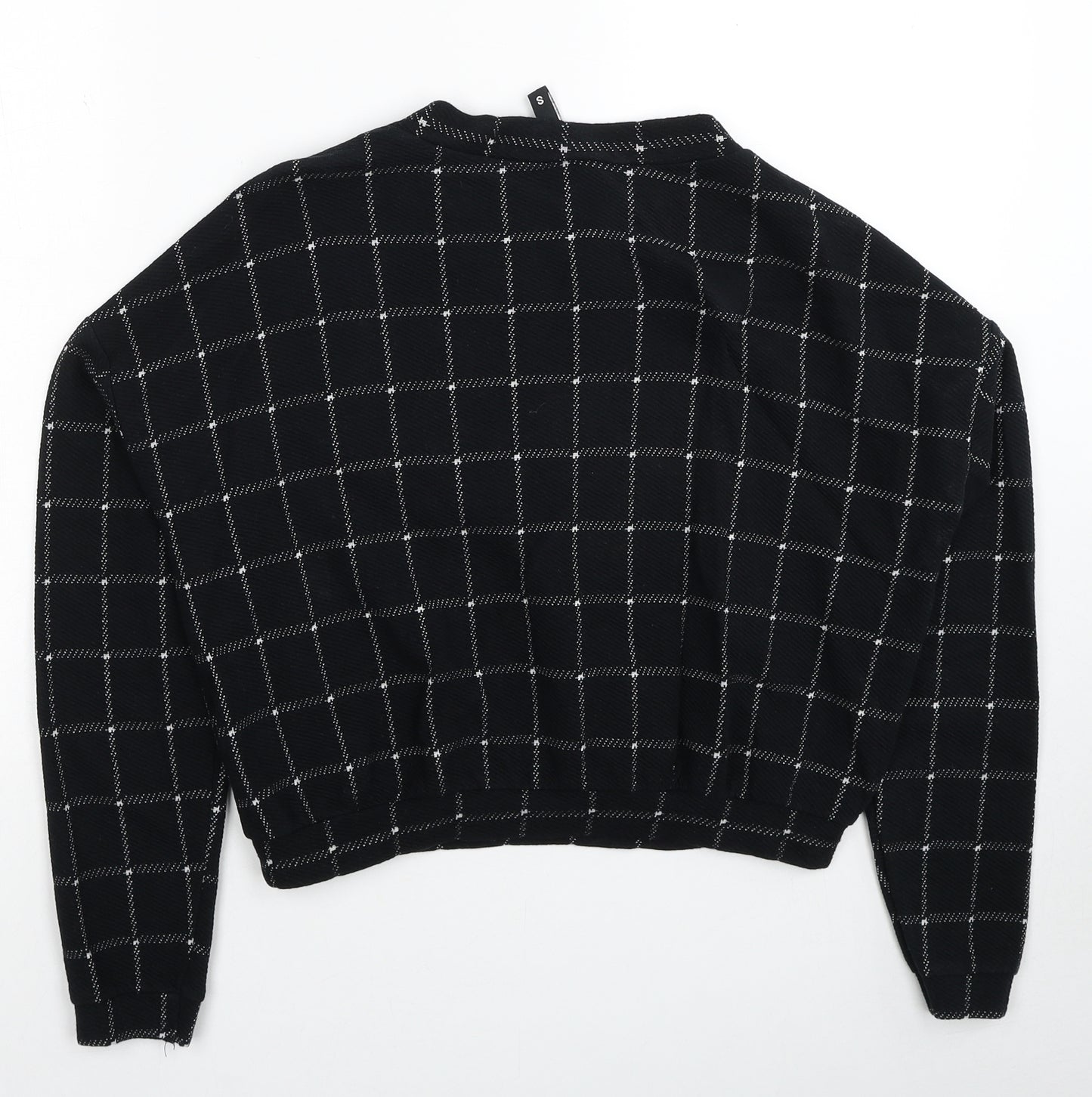 Divided by H&M Womens Black Check Cotton Pullover Sweatshirt Size S Pullover