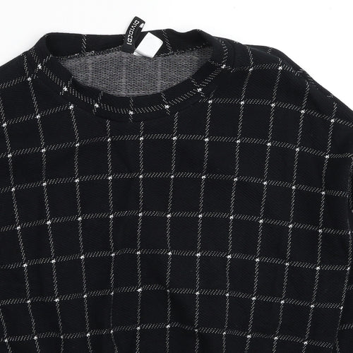Divided by H&M Womens Black Check Cotton Pullover Sweatshirt Size S Pullover
