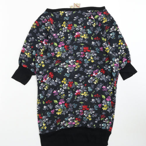French Connection Womens Multicoloured Floral Viscose Tunic T-Shirt Size XS Boat Neck