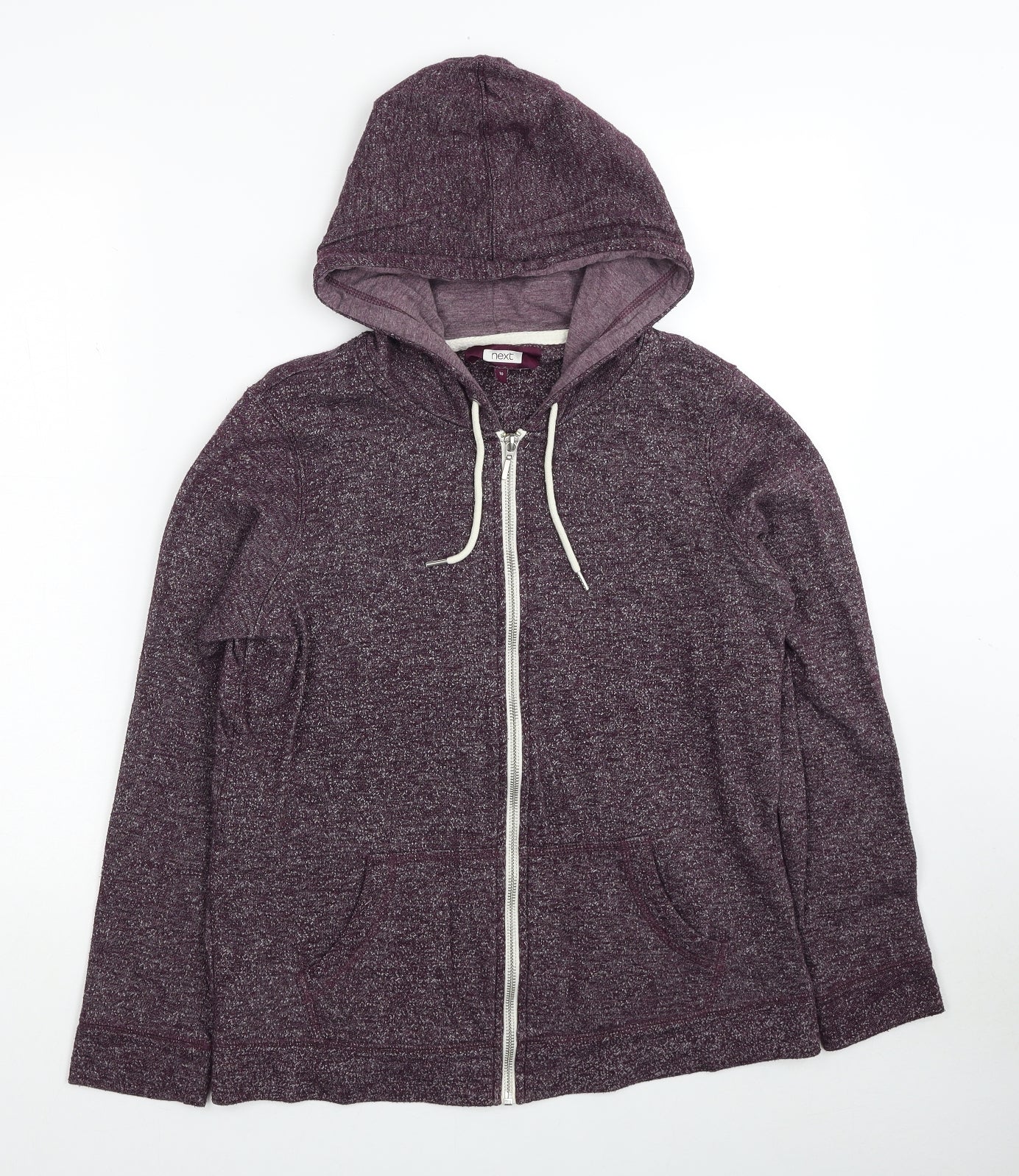 NEXT Womens Purple Cotton Full Zip Hoodie Size 10 Zip